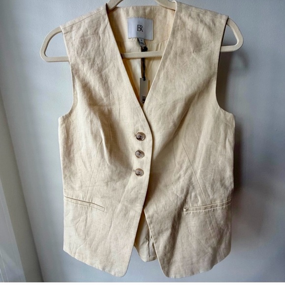 Banana Republic LINA Vest - Linen Creme - Picture 5 of 7